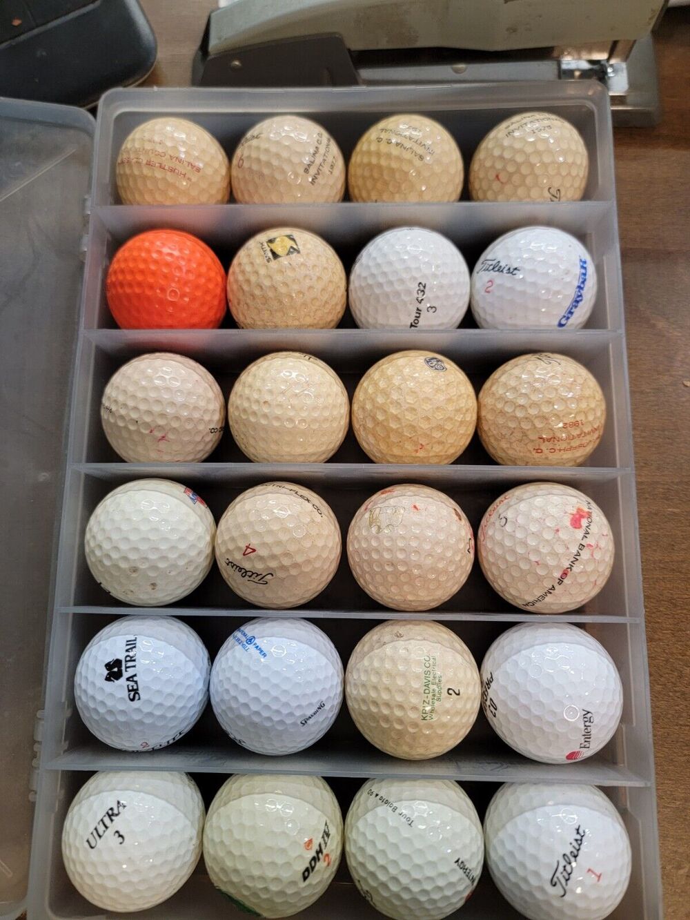 Vintage 24 Golf Balls, Assorted Brands: Titleist, DDN IV, TOUR, Spaulding B74